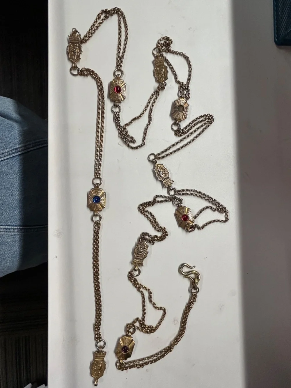 Ben Amun jeweled gold tone chain belt - Picture 2 of 9